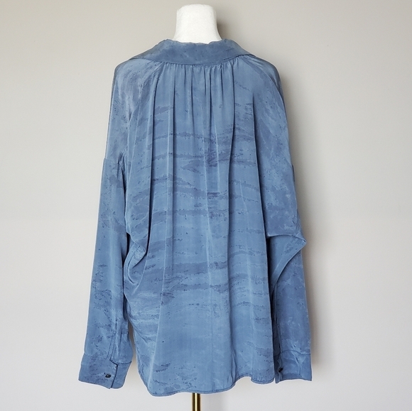Gypsy 05 100% Silk Boho Tie Dye Tunic Top Blue Oversized Lagenlook Size Small - Picture 4 of 12